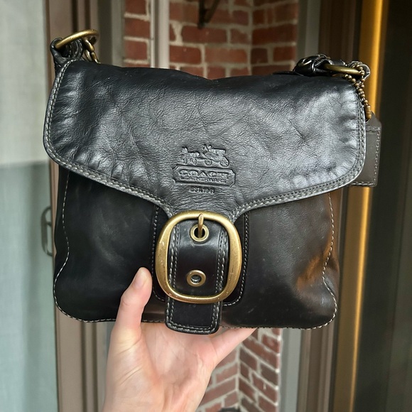 Coach Handbags - Vintage Coach Y2k Bleeker buckle flap shoulder bag black 11419 retro legacy